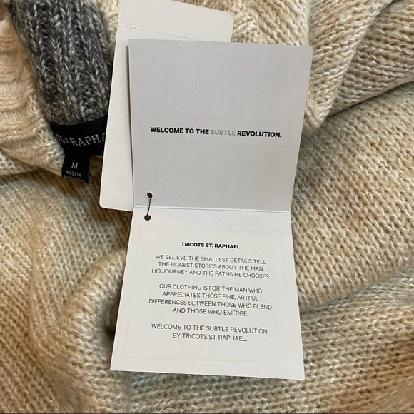 NWT Men’s Tricots St. Raphael v neck sweater sz M - Picture 11 of 11